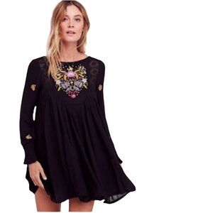 Embroidered Black Dress